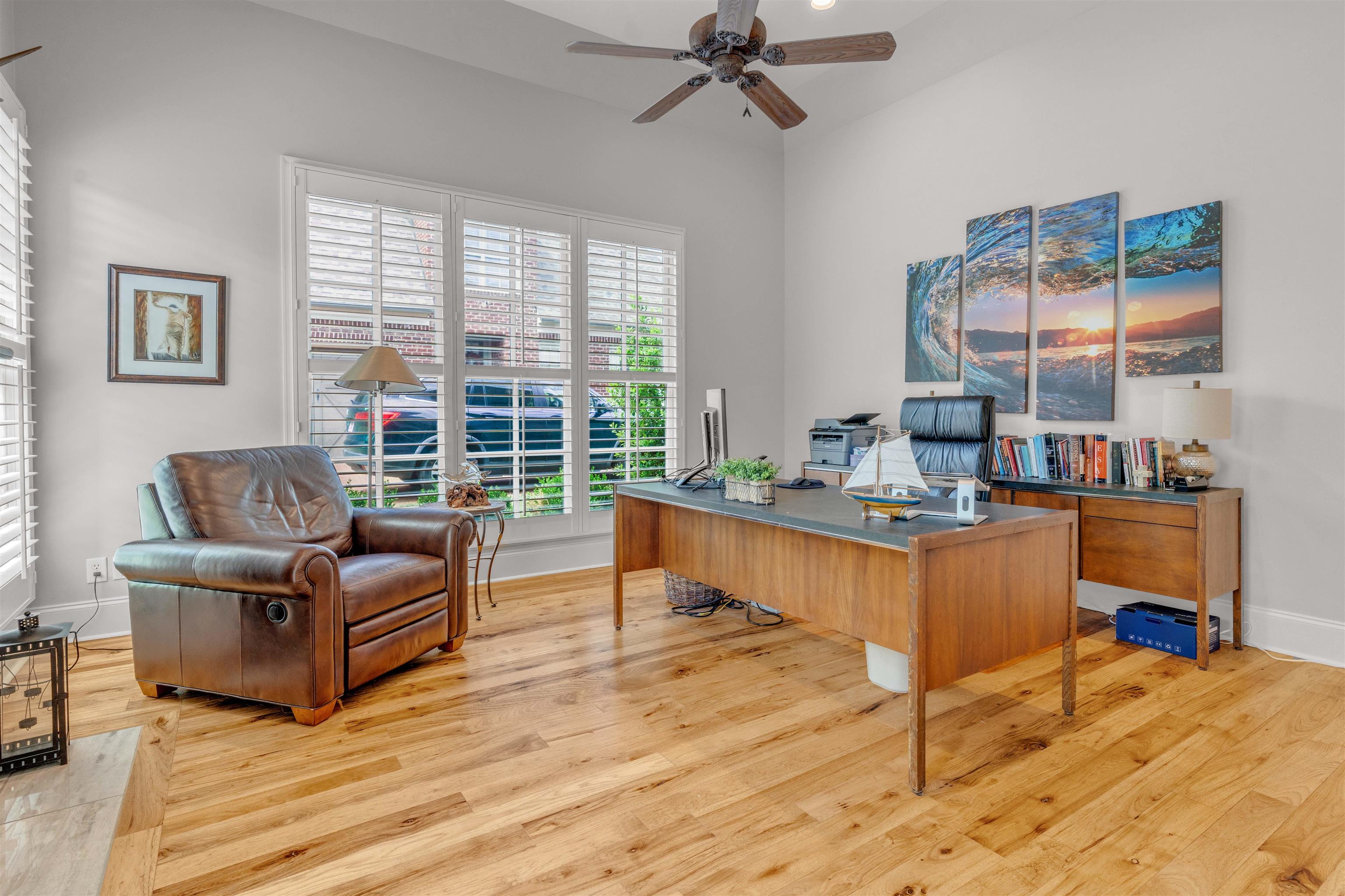 1218 Braystone Trail Collierville, TN 38017 - Photo 6 of 40 Office space featuring ceiling fan and light wood finished floors
