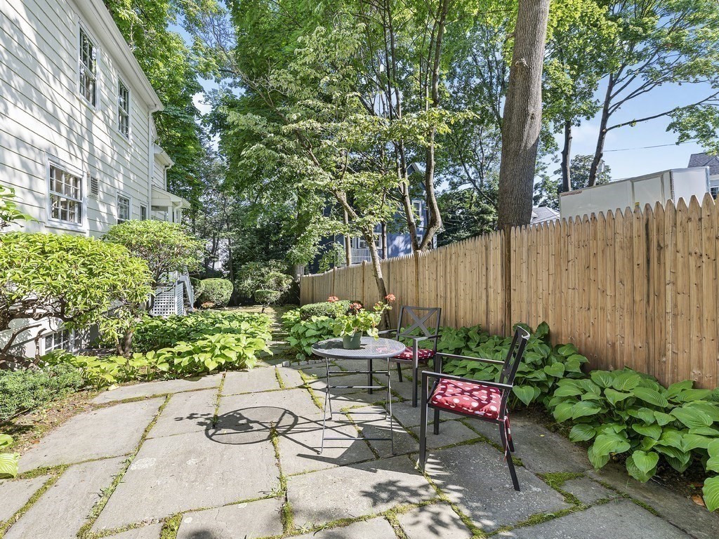 8 Monadnock Road Arlington, MA 02476 - Photo 32 of 36 a backyard of a house with lots of green space