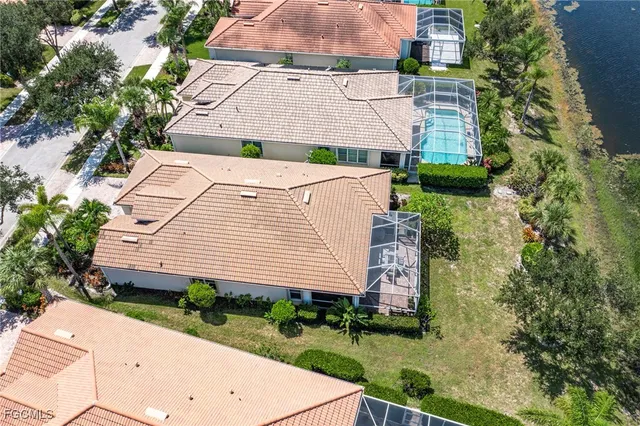 an aerial view of a house