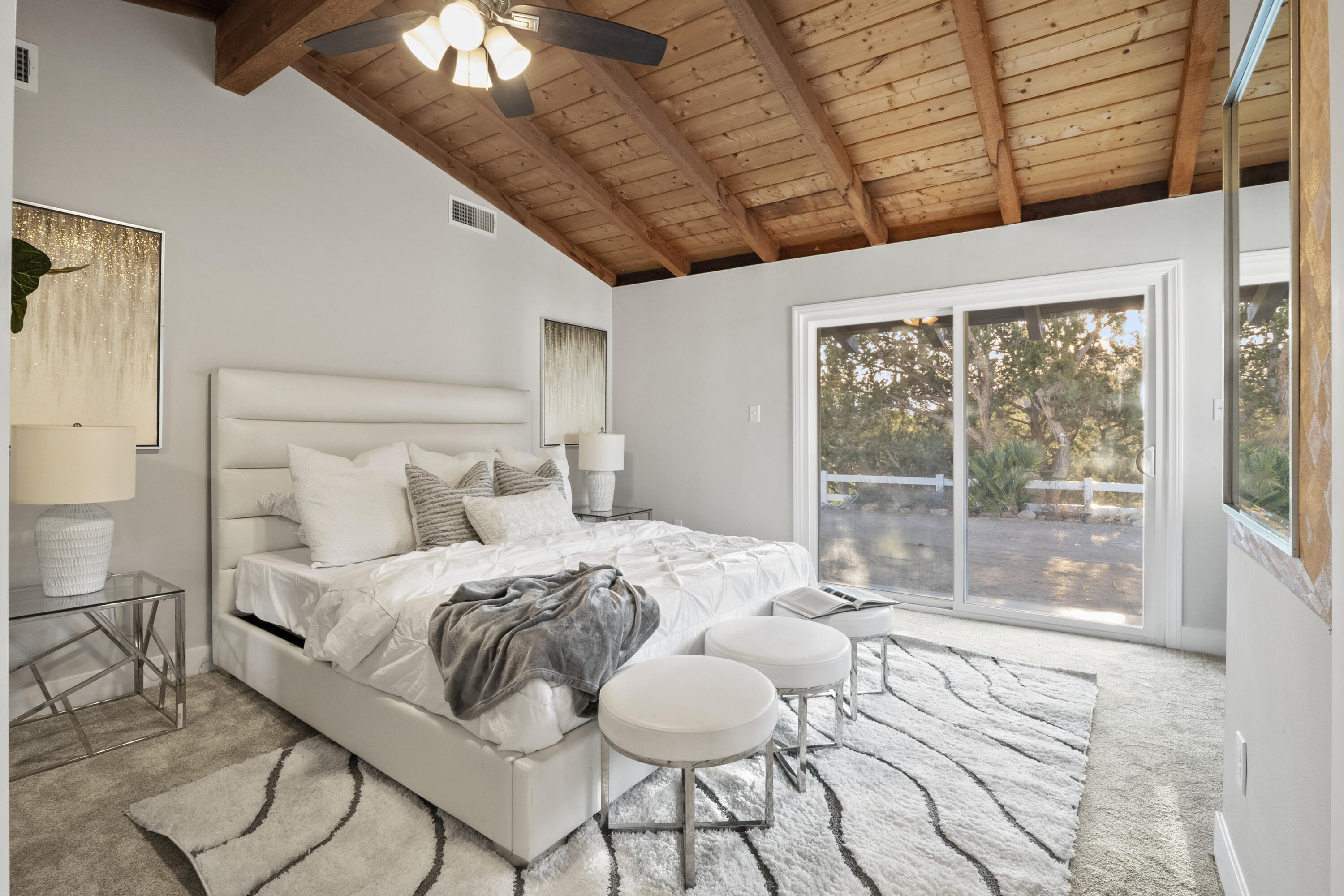 1530 Crestview Trail Acton, CA 93510 - Photo 12 of 43 a bedroom with a bed and wooden floor