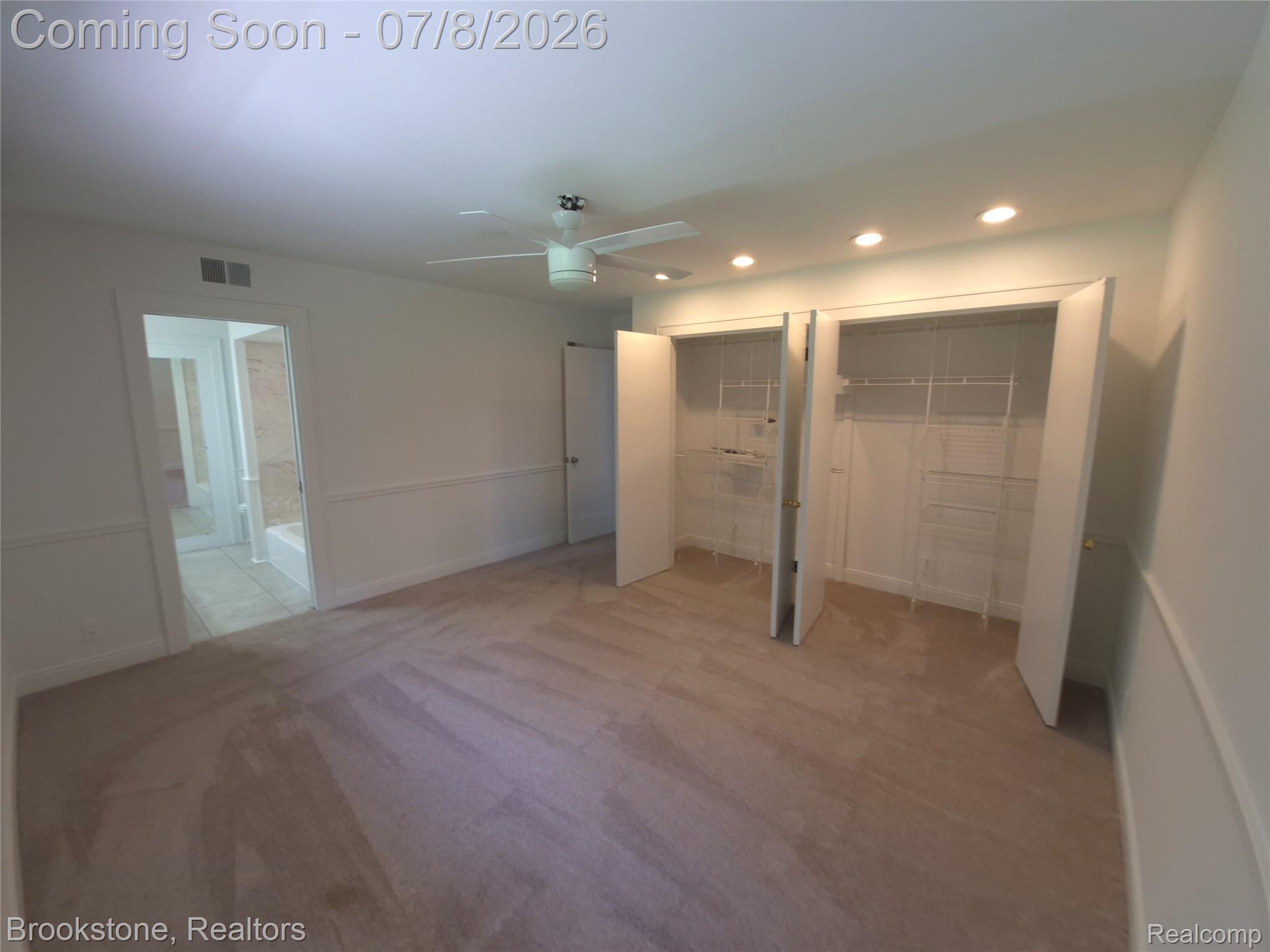 4140 South Henderson Road Davison, MI 48423 - Photo 63 of 98 Carpeted room with recessed lighting and a ceiling fan