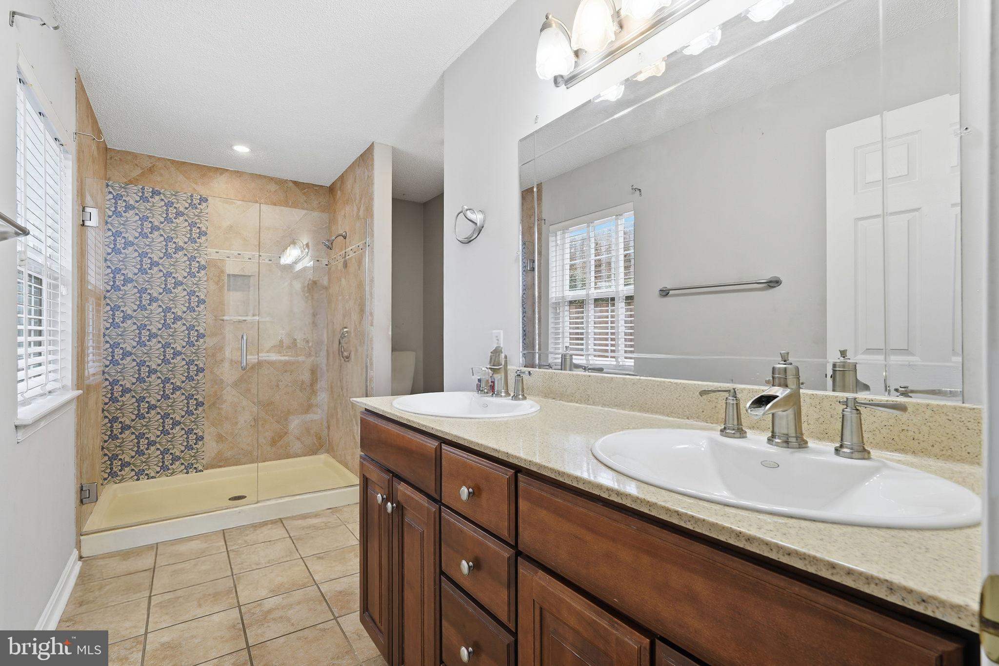 110 Rugby Place Winchester, VA 22603 - Photo 26 of 41 a bathroom with a sink double vanity granite tub shower and a mirror