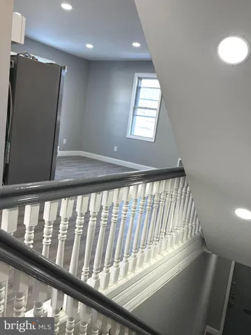 a view of wooden staircase