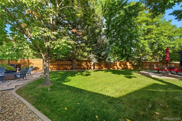 a view of a backyard with a garden