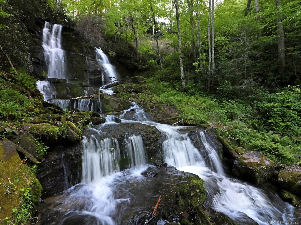 315 Shoals Falls Road Hendersonville, NC 28739 - Photo 25 of 47 a view of a back yard of the house and a fountain