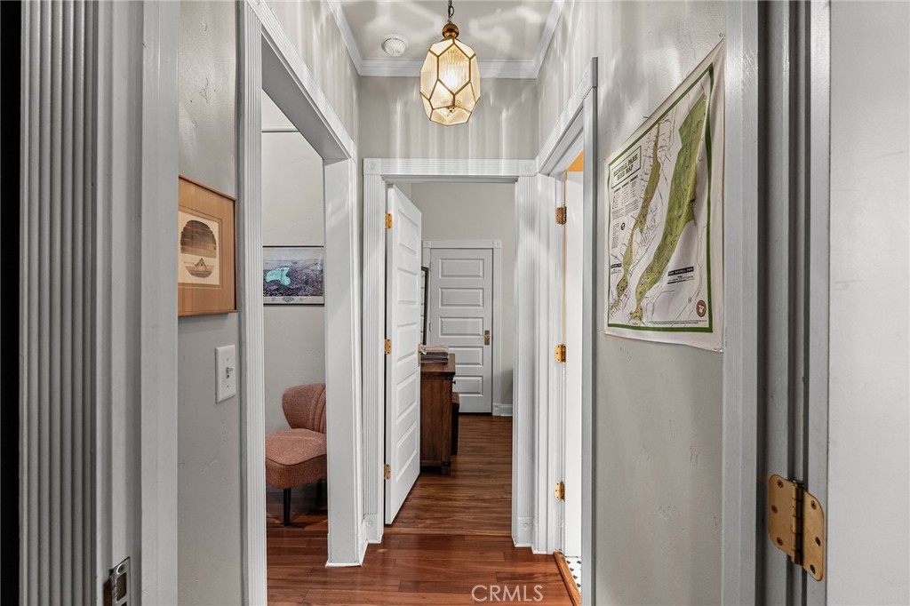 740 Orient Street Chico, CA 95928 - Photo 30 of 48 a view of hallway with wooden floor and stair