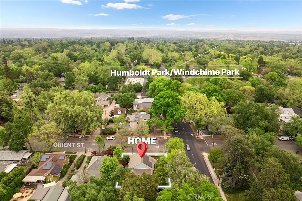 740 Orient Street Chico, CA 95928 - Photo 44 of 48 an aerial view of residential houses with outdoor space and trees