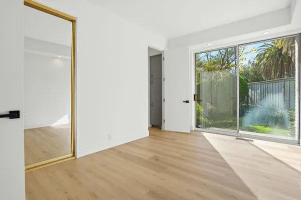 a view of a glass door with a glass door