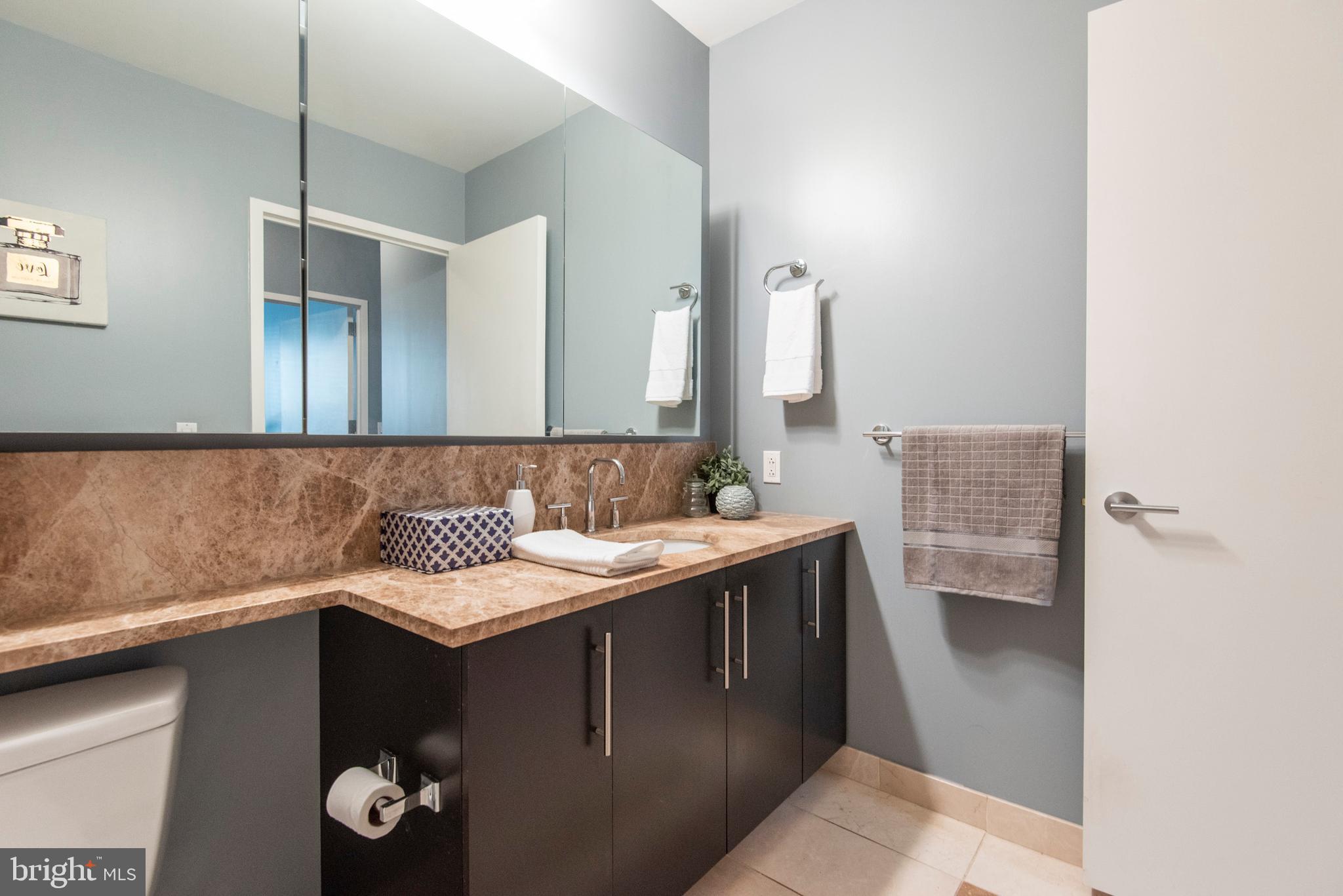1425 Locust Street, Unit 4F Philadelphia, PA 19102 - Photo 24 of 34 a bathroom with a sink and a mirror