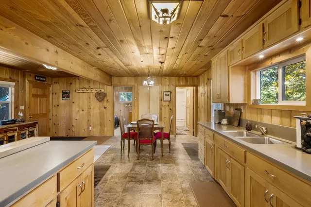 a view of an entryway with a fireplace