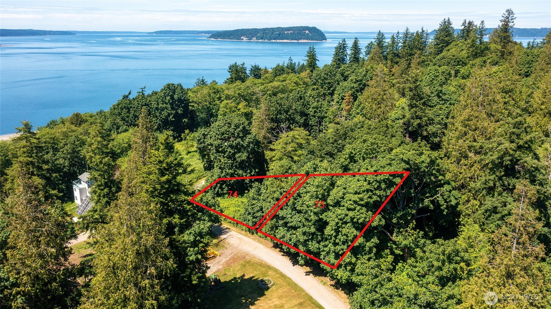 74 M Skagit Way Hat Island, WA 98201 - Photo 7 of 31 a view of a garden with plants and large trees