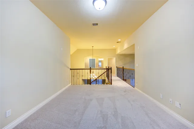 a view of a hallway with a projector