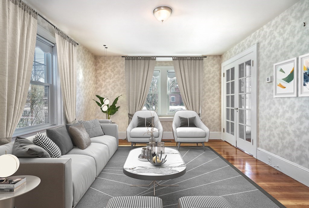 257 Lawrence Road Medford, MA 02155 - Photo 5 of 29 a living room with furniture and a large window