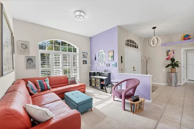 a living room with furniture