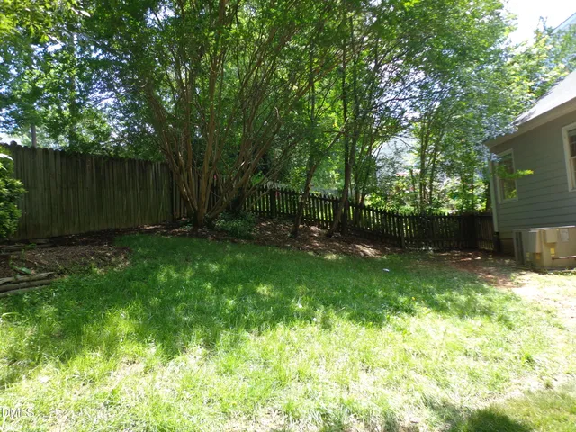 a view of backyard with green space
