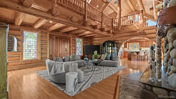 a living room with furniture