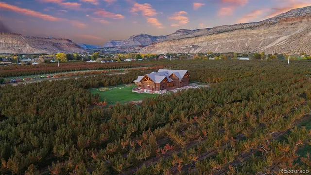 a view of a city with mountains in the background