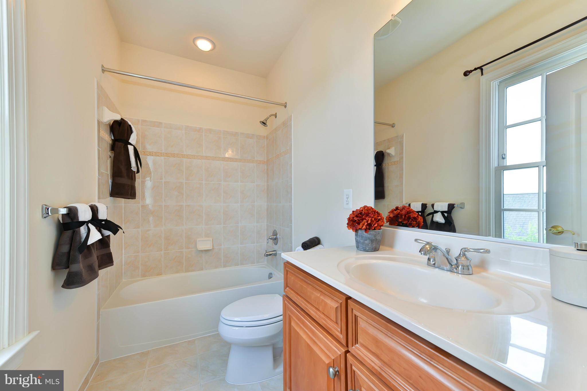 1728 Carpenter Road Alexandria, VA 22314 - Photo 25 of 29 a bathroom with a sink a toilet a mirror a bathtub and shower