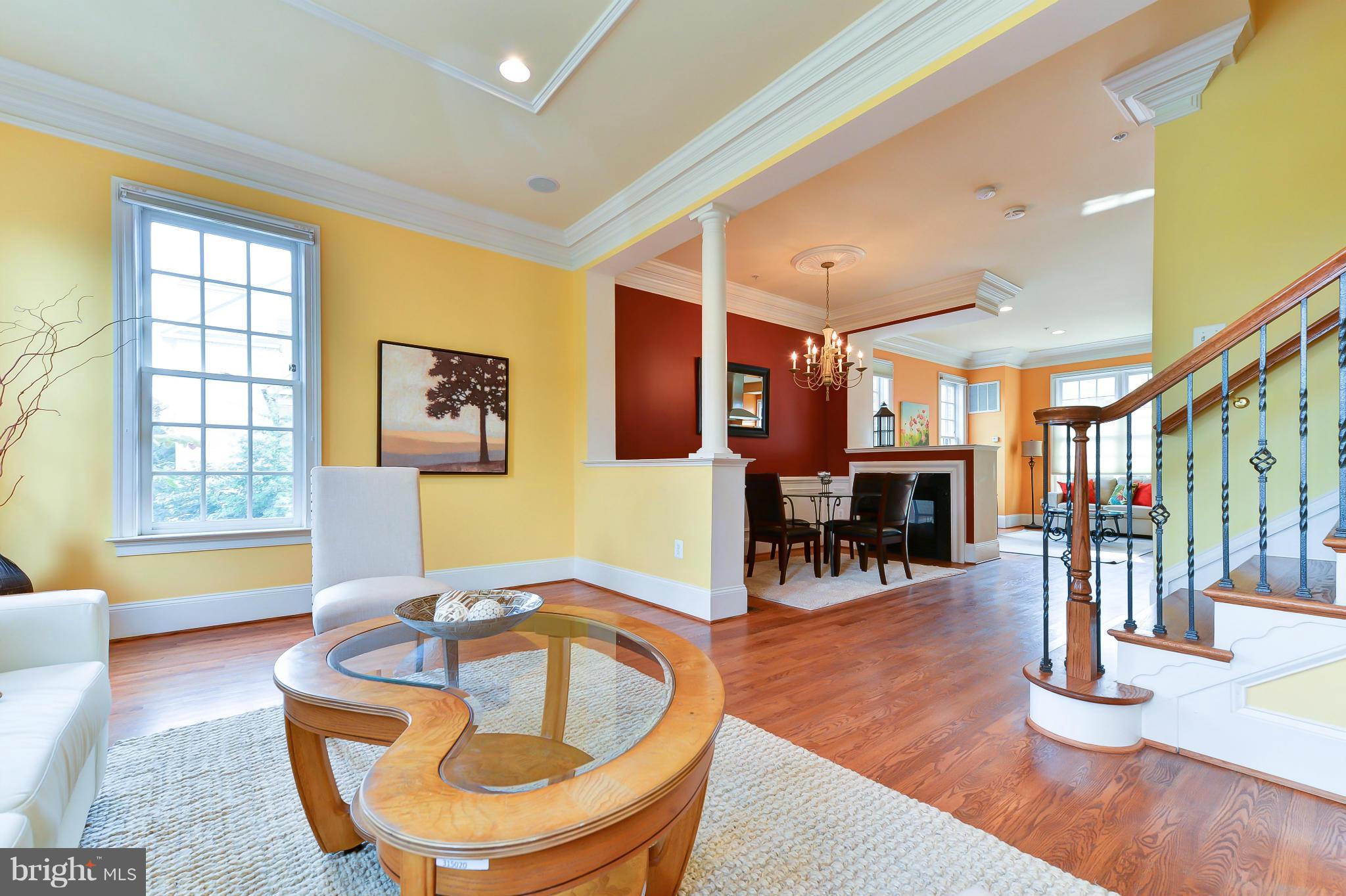 1728 Carpenter Road Alexandria, VA 22314 - Photo 6 of 29 a living room with fireplace furniture and a wooden floor