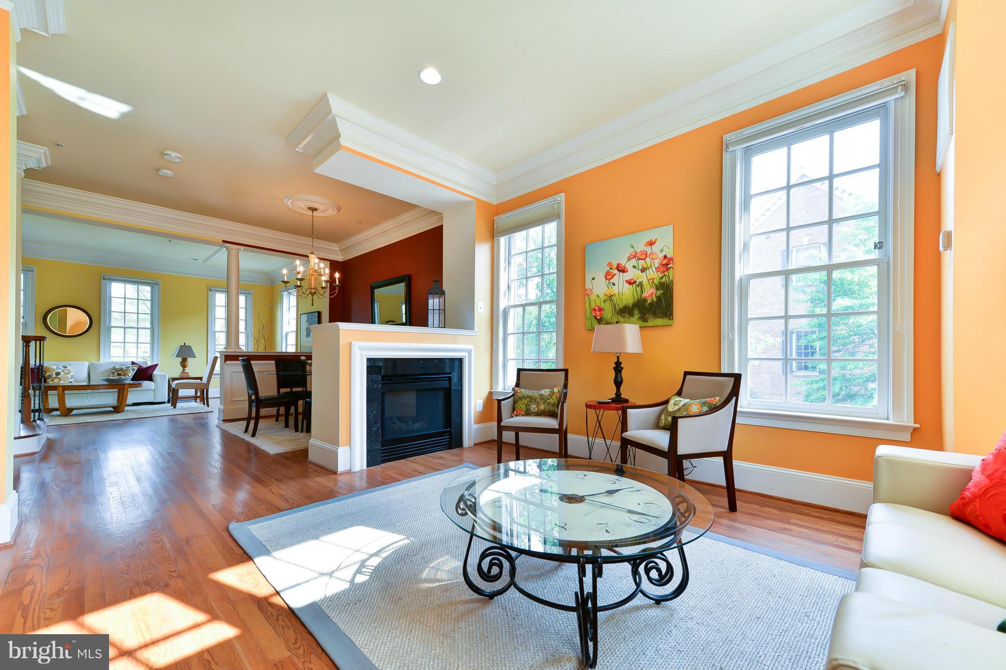 1728 Carpenter Road Alexandria, VA 22314 - Photo 8 of 29 a living room with furniture a fireplace and a table