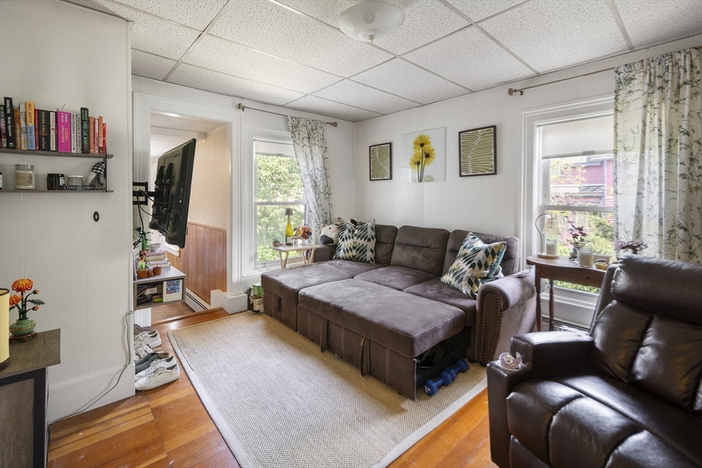 38 Spring Street Somerville, MA 02143 - Photo 23 of 37 a living room with furniture fireplace and a flat screen tv