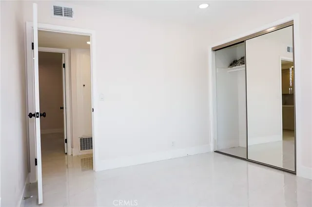 a view of a small space with a window