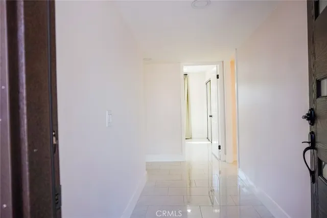 an empty room with a projector