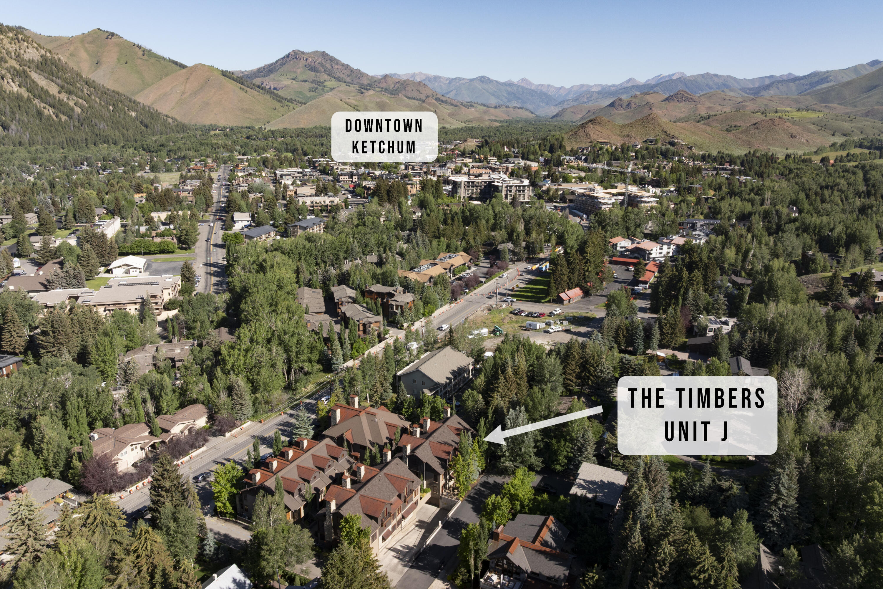 101 Emerald Street, Unit J Ketchum, ID 83340 - Photo 26 of 38 Aerial