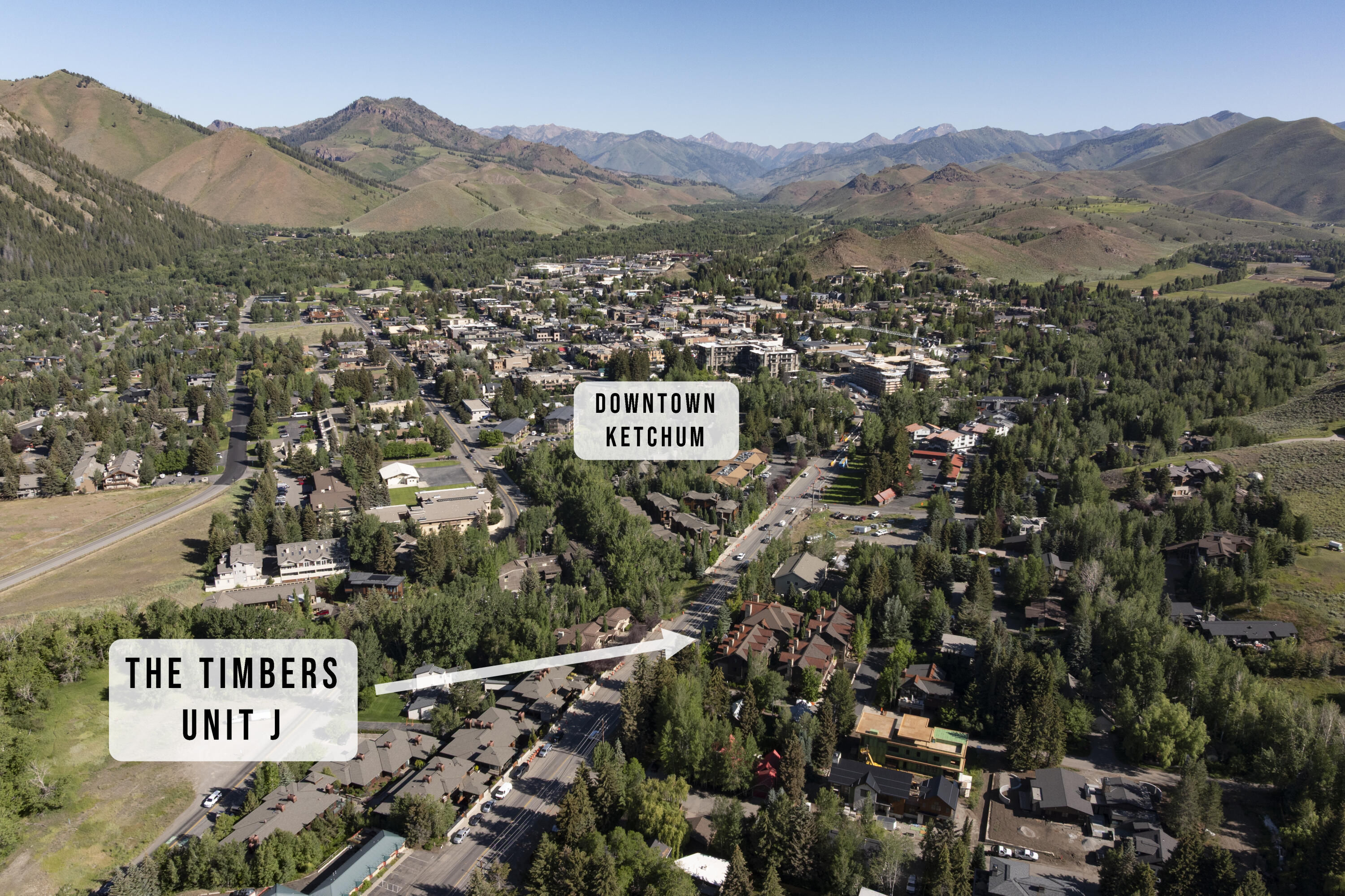 101 Emerald Street, Unit J Ketchum, ID 83340 - Photo 27 of 38 Aerial