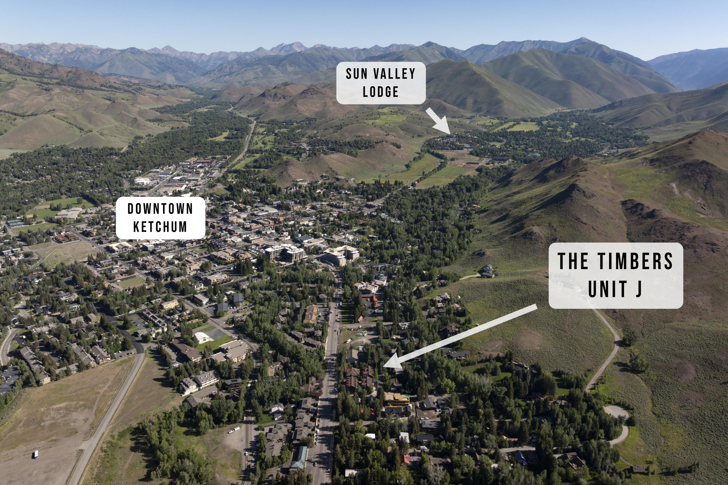 101 Emerald Street, Unit J Ketchum, ID 83340 - Photo 28 of 38 Aerial