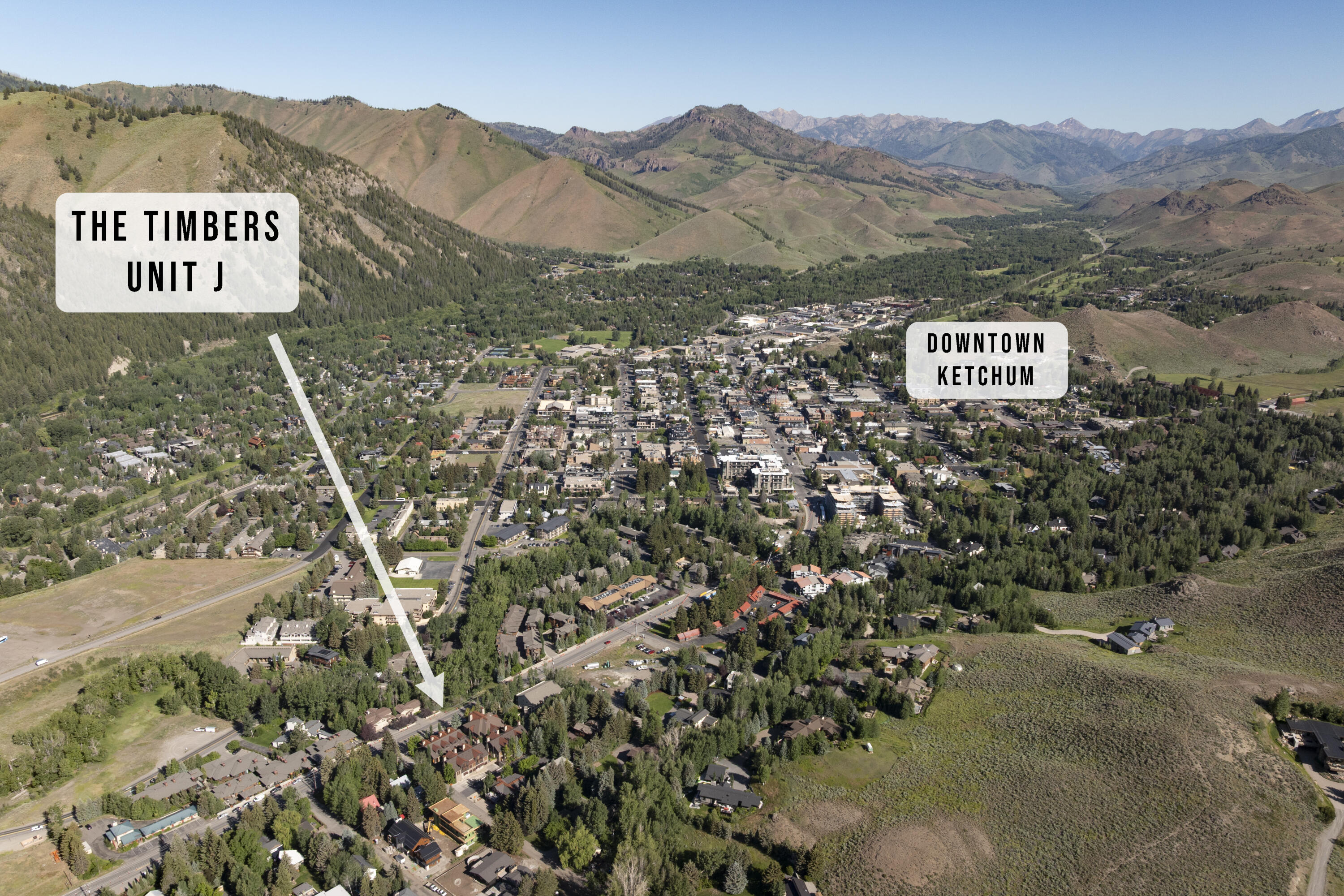 101 Emerald Street, Unit J Ketchum, ID 83340 - Photo 29 of 38 Aerial