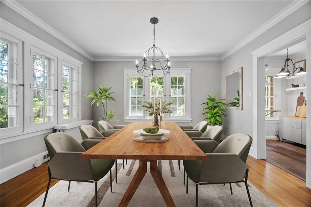 853 West Ingomar Road Pittsburgh, PA 15237 - Photo 14 of 50 The light and bright dining room measures 14x12 and has solid true hardwood floors, crown molding, and stylish candelier.
