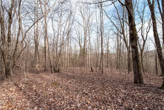 an aerial view of a highlighted house