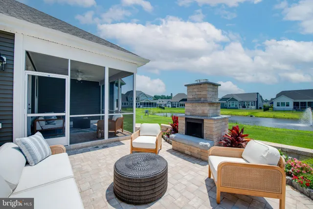 a outdoor living space with patio furniture and garden