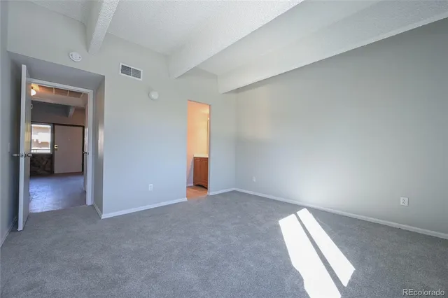 an empty room with closet