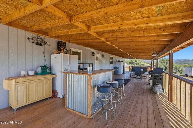 a view of a balcony with an outdoor space