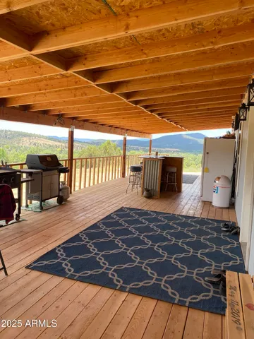 a view of a wooden deck