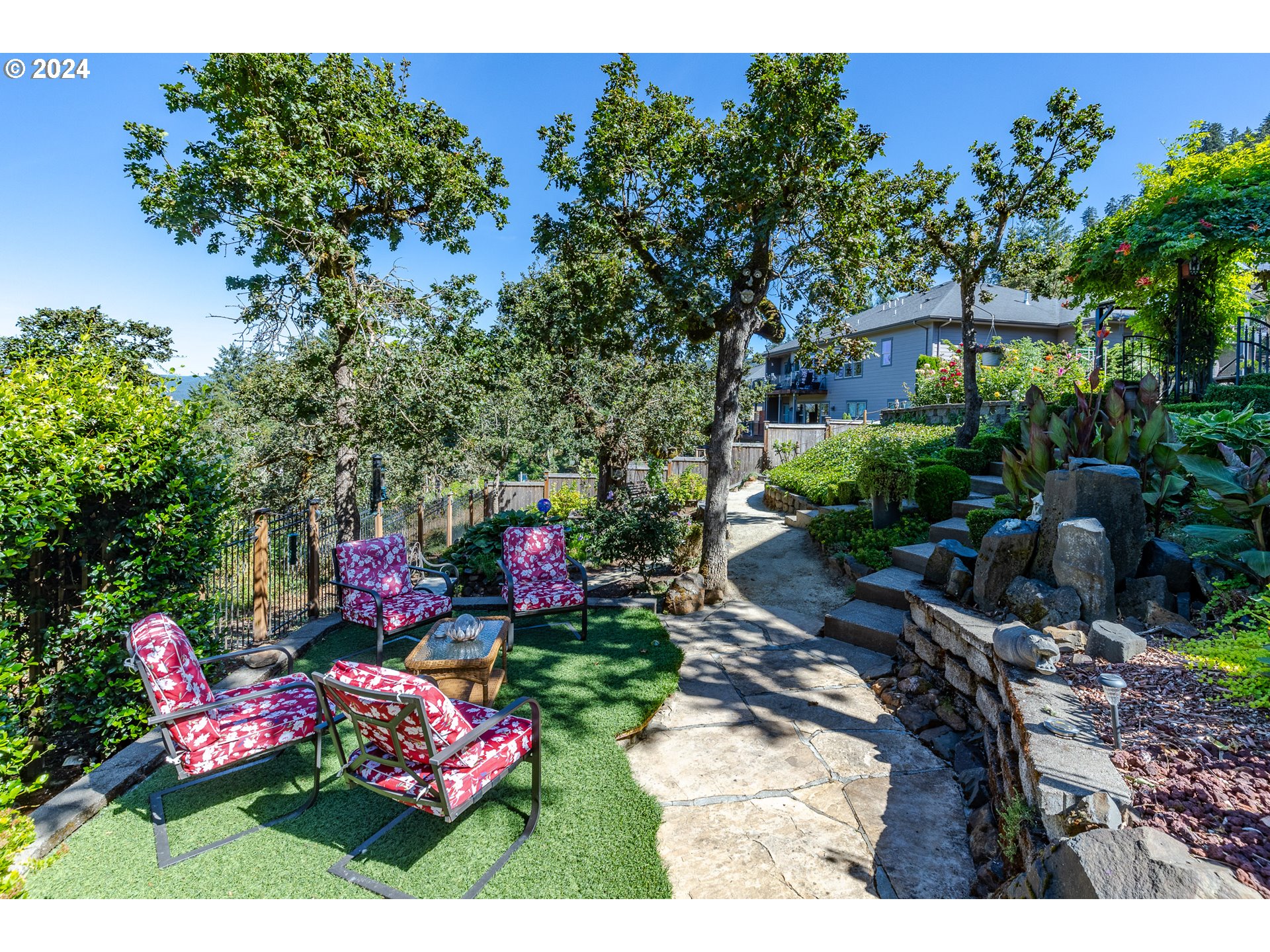 6188 Fernhill Loop Springfield, OR 97478 - Photo 28 of 40 a view of a wooden bench sitting in a backyard