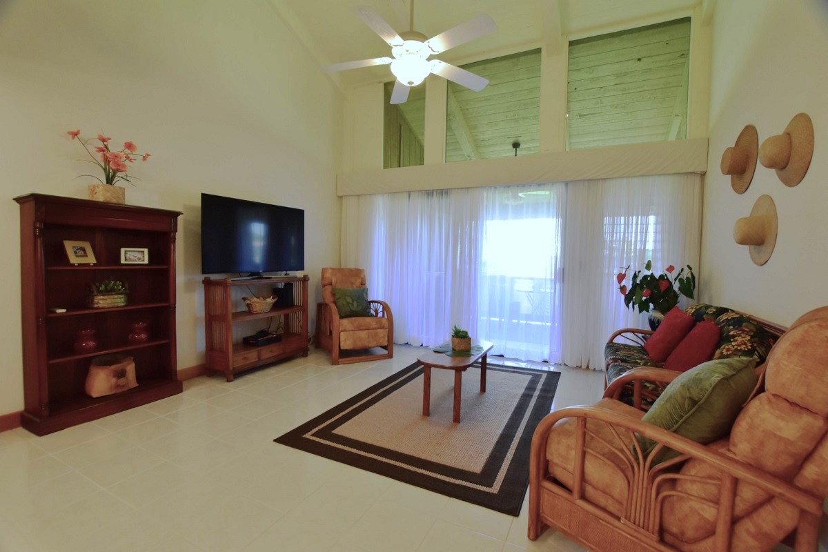 68-3840 Lua Kula Street, Unit D203 Waikoloa, HI 96738 - Photo 2 of 30 a living room with furniture and a flat screen tv