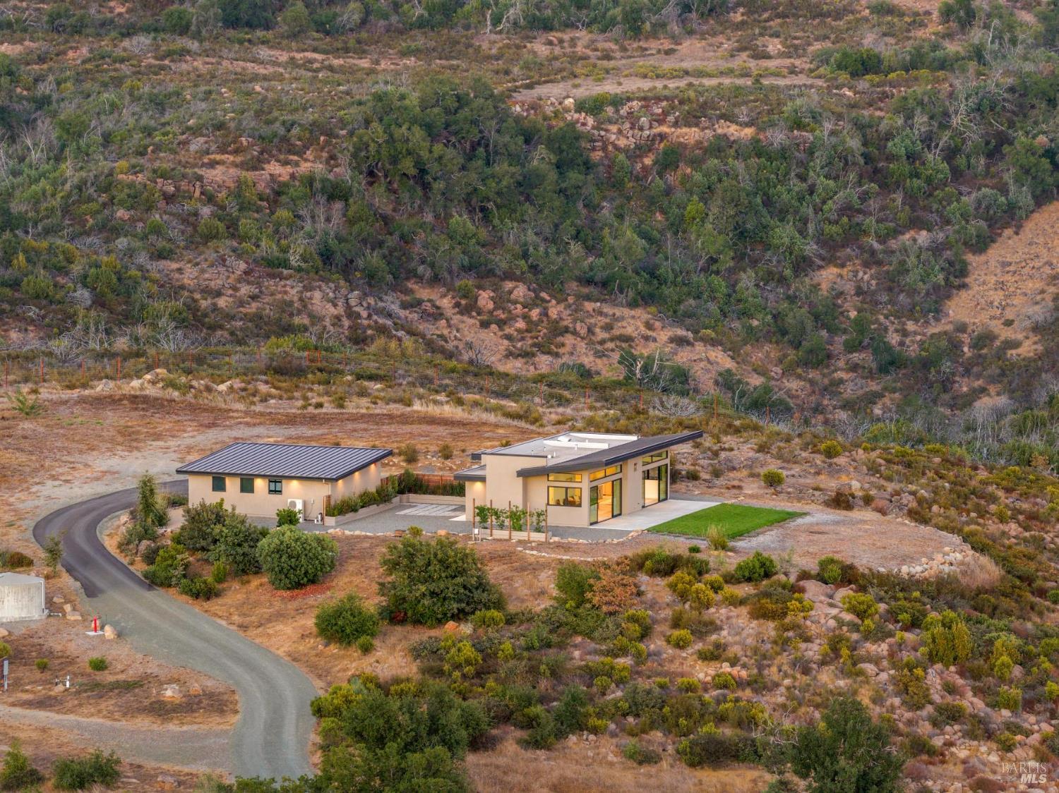 3400 Atlas Peak Road Napa, CA 94558 - Photo 33 of 34 an aerial view of a house with a yard