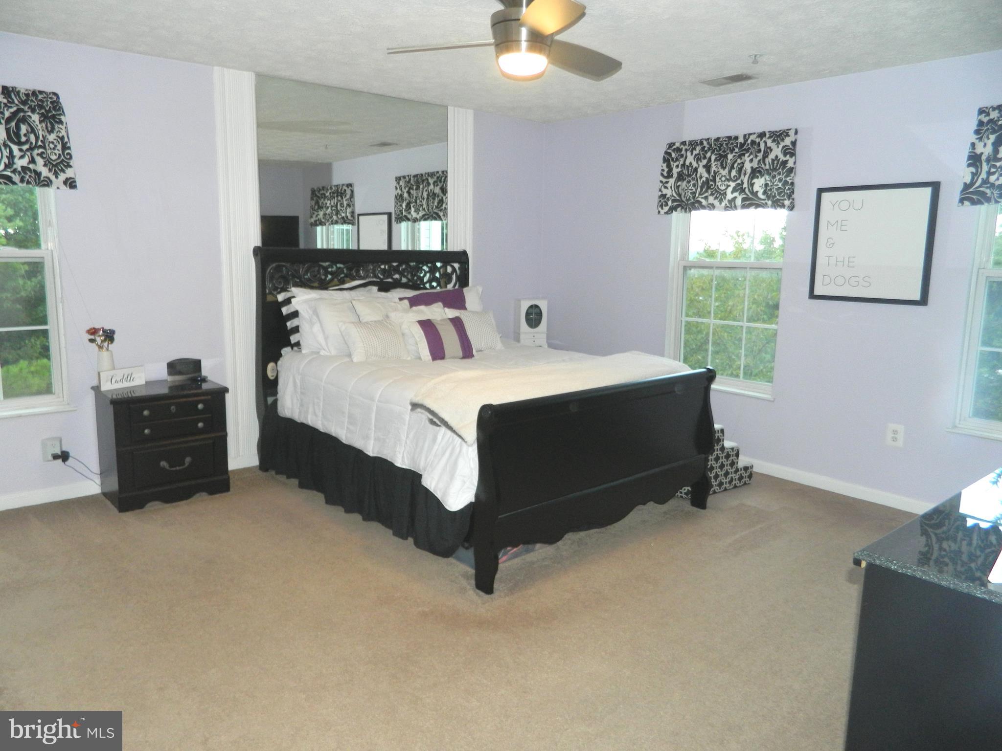 8253 Poplar Mill Road, Unit 8253 Baltimore, MD 21236 - Photo 22 of 34 Remote control ceiling fan and mirrored wall