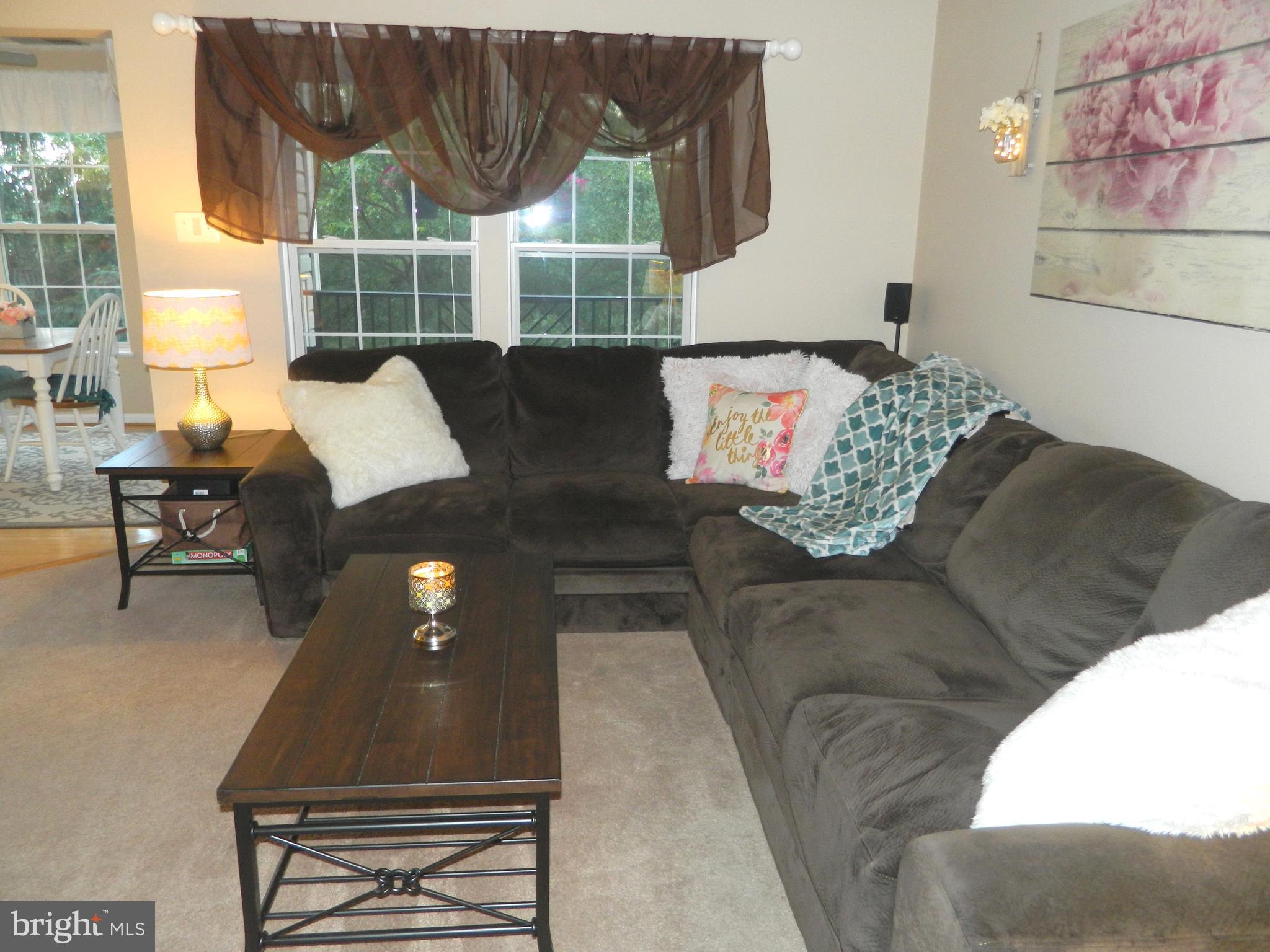 The living area is bathed in light