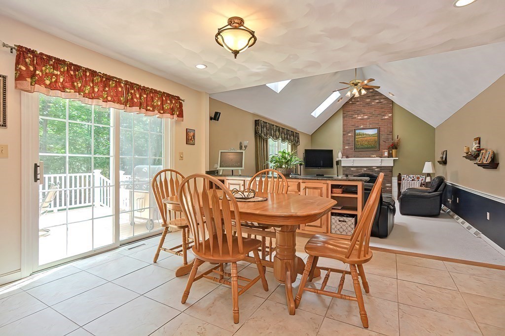 2 Harrison Place Franklin, MA 02038 - Photo 12 of 34 a dining room with furniture a flat screen tv and a large window