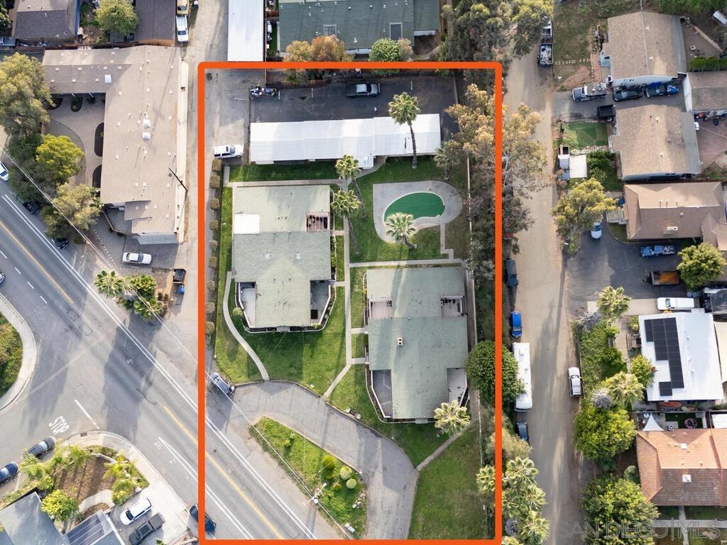 an aerial view of multiple house