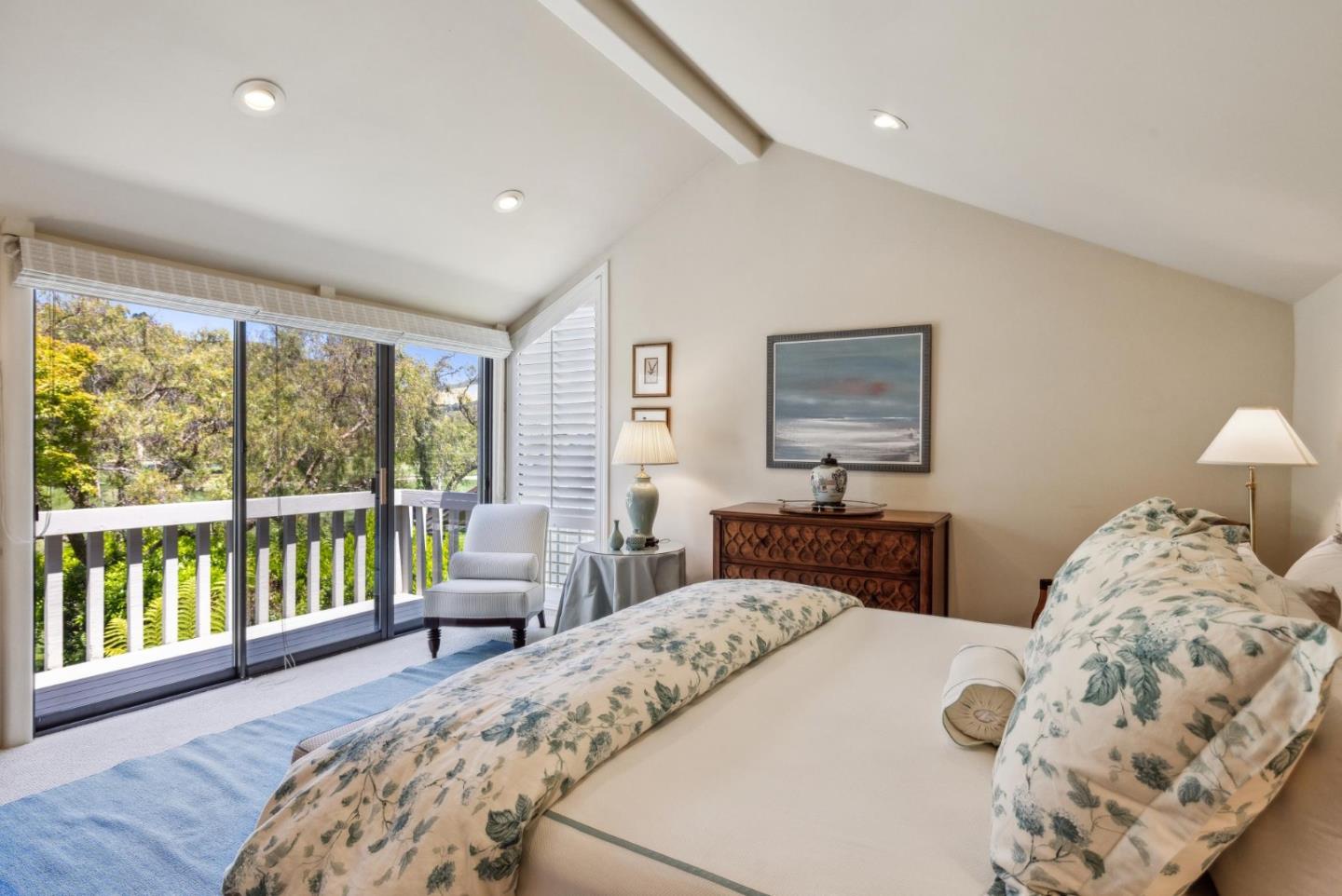 9546 Maple Court Carmel, CA 93923 - Photo 19 of 36 a bedroom with a large bed and a window