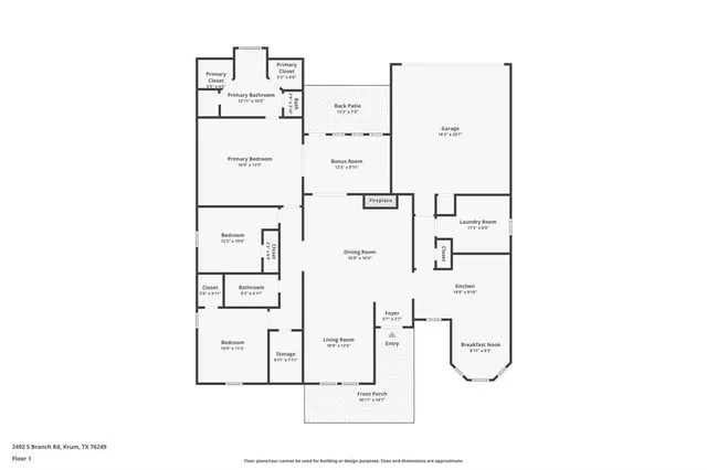 $725,000 | 2492 South Branch Road, Krum, TX 76249