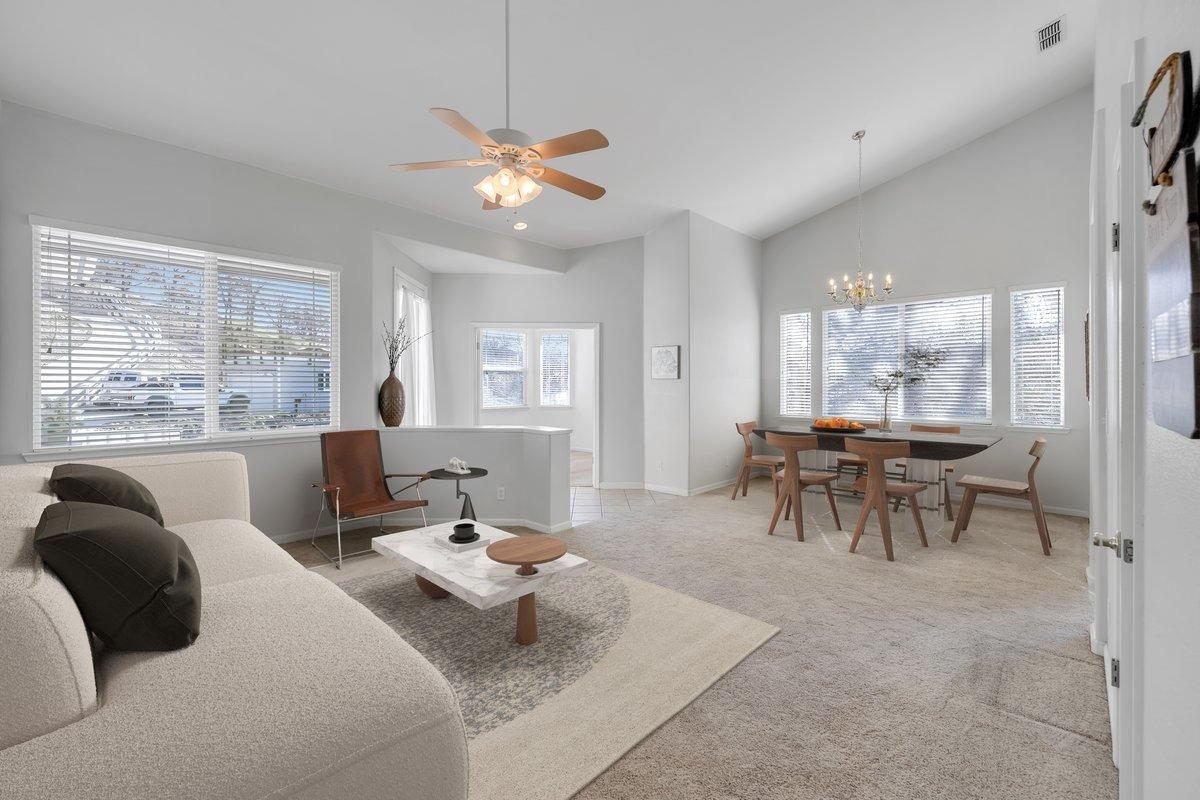 6250 Bluff View Road Copperopolis, CA 95228 - Photo 10 of 84 Virtually staged for inspiration. Wide open living room to dining area.