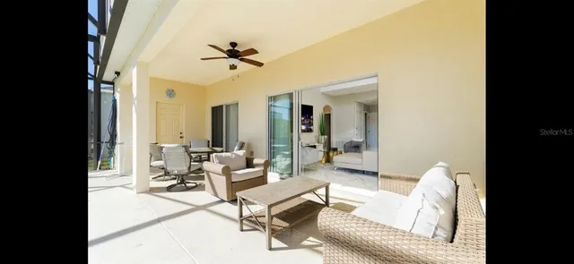 a living room with furniture