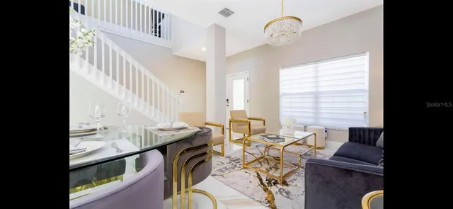 a view of a livingroom with furniture