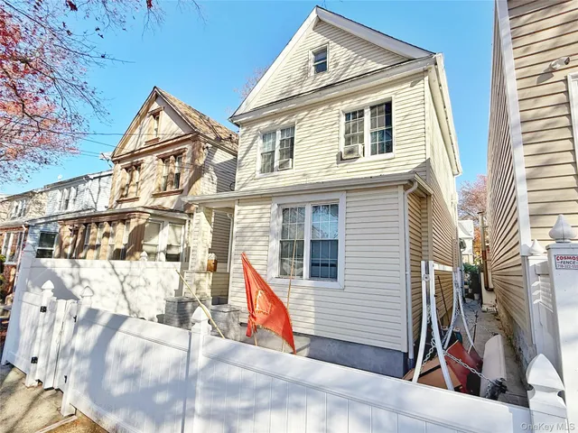 a view of a house with a snow on the wall